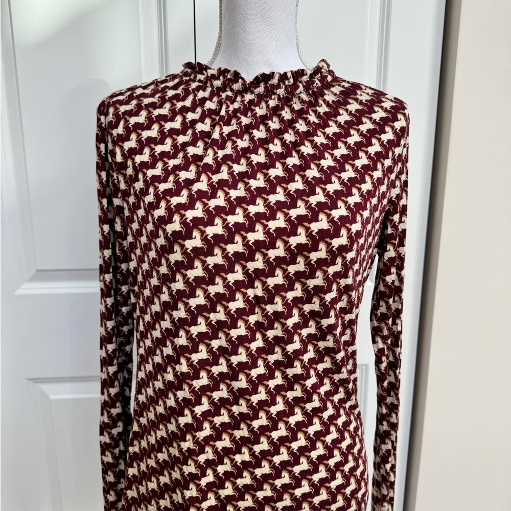 Ann Taylor - Long Sleeves and Rushed Mock Neck Top (medium)